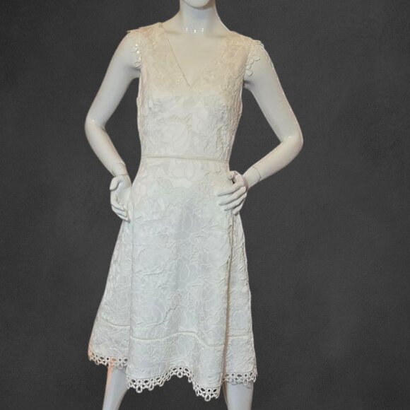ANTONIO MELANI Lace Dress sz 8 Easter Spring Wedding Shower - Picture 1 of 9